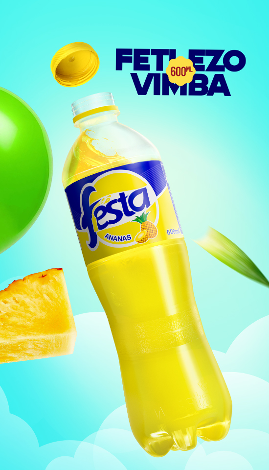 Bouteille de boisson gazeuse à l'ananas réfrigérée