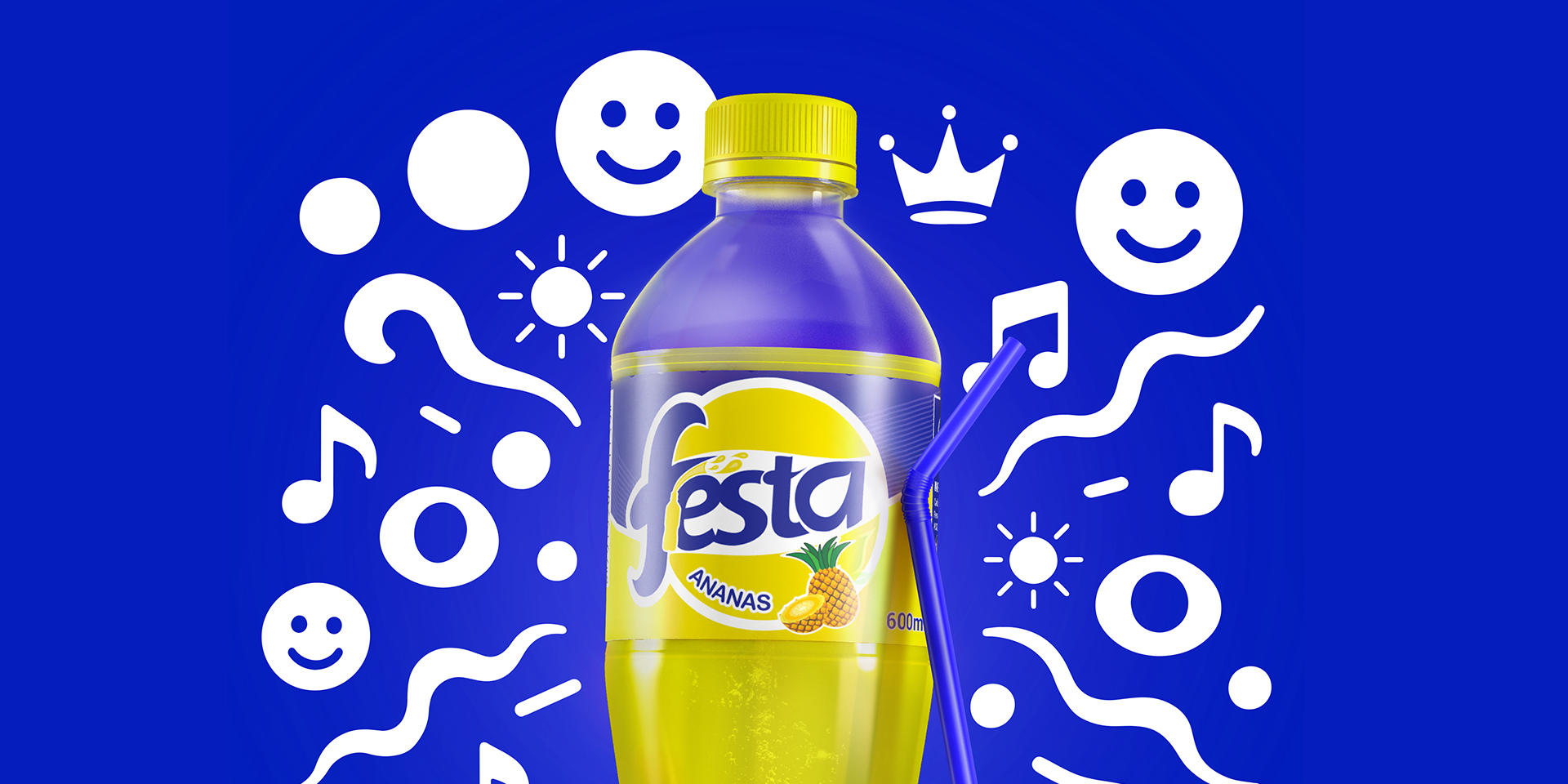 Refreshing ananas flavored fizzy drink