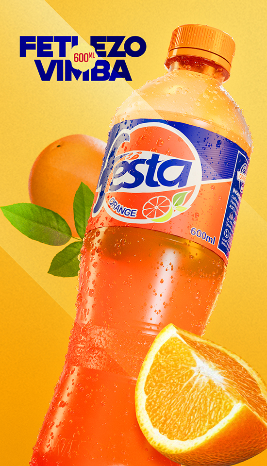 Bouteille de boisson gazeuse orange réfrigérée