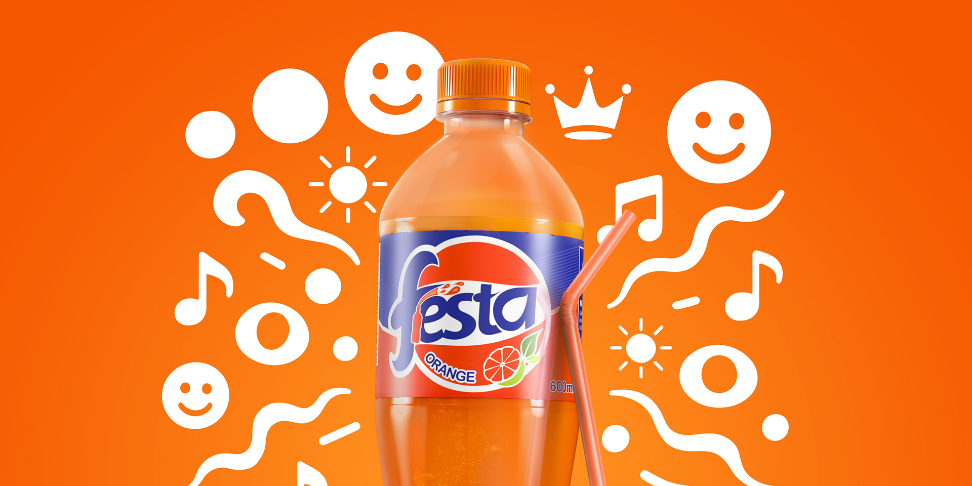 Refreshing orange flavored fizzy drink